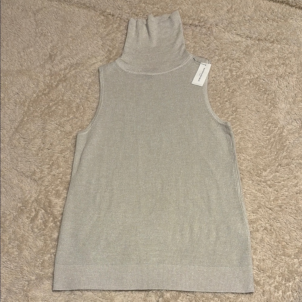 NWT Banana Republic Gray Turtleneck Sweater Tank Size XS